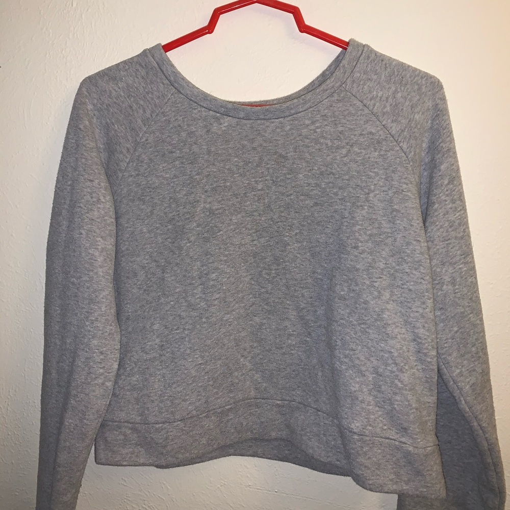 Grey Cropped Forever21 Sweatshirt